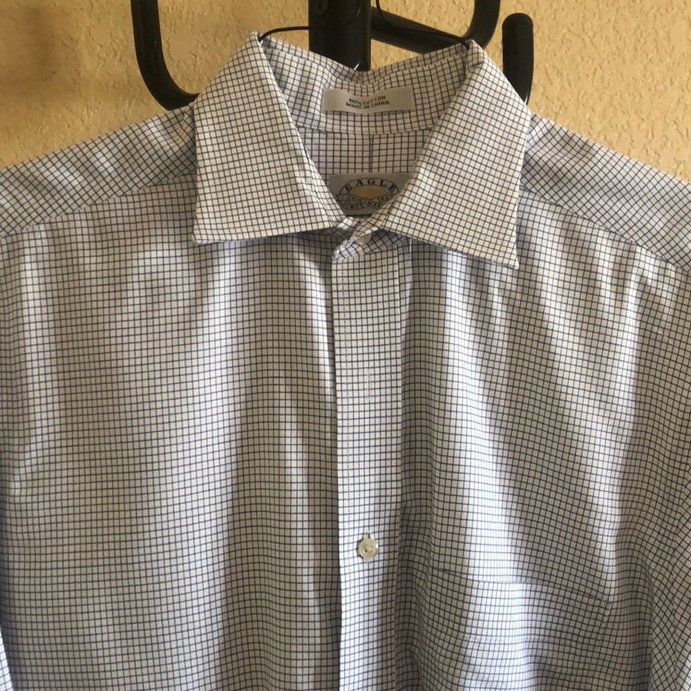 Blue and White Button Up